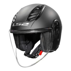 Capacete Moto Aberto LS2 OF616 S Airflow 2 Monocolor Preto Fosco Matt Black