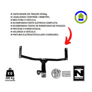 Engate Reboque Prisma Lt Ltz Advantage 2013 A 2019 500kg Produto de Qualidade Rabicho