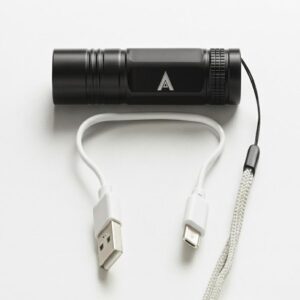 Lanterna Tática USB Recarregável LED Super Forte de Bolso Compacta | Alumínio Camping Caminhada Emergência Potente