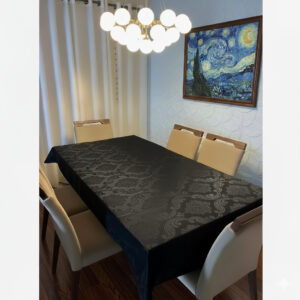 Toalha de Mesa Jacquard Premium  4, 6, 8 Lugares  Decoração Cozinha Sala Jantar Luxo Estampada