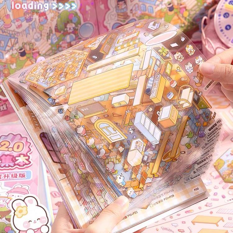 Caderno De Adesivos 3D Com 20 Cenas Diferentes | 40 Páginas | DIY, Relaxante, Educativo | Livro Silencioso Para Crianças