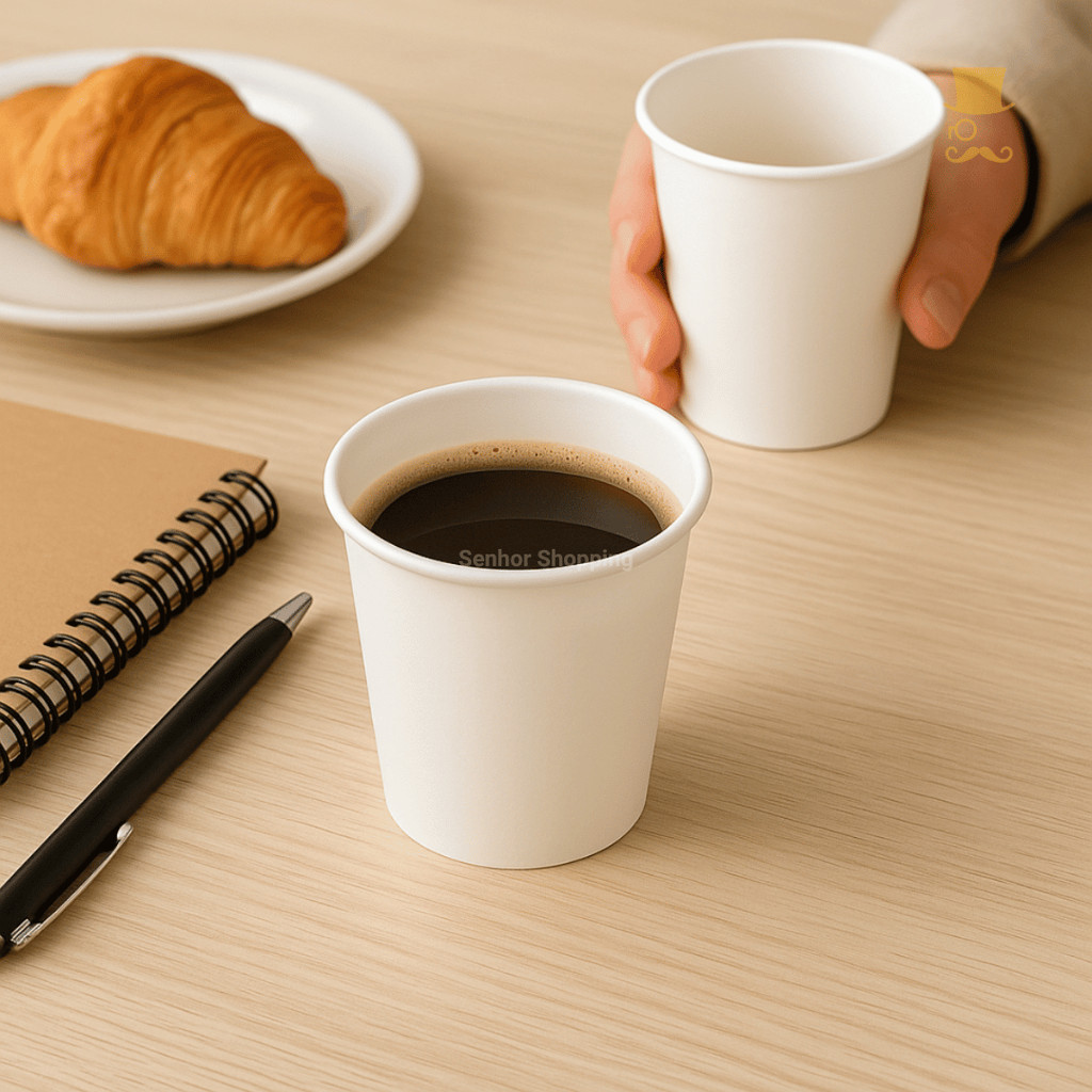 Copo para Bebidas Quentes e Geladas – Ecológico Papel e Fibra de Bambu Alta Resistência 180ml