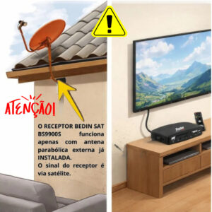 Receptor Digital TV HD Sat Banda Ku para Parabólica BedinSat