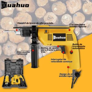 Kit 3 Em 1 Furadeira de impacto/Lixadeira Esmerilhadeira/Serra Tico Tico+Acessórios e kit de ferramentas