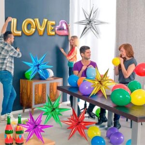 12 Pcs Estrela Foil Balões Pontos Starburst Cone Mylar Spike Explosão Ballon Party