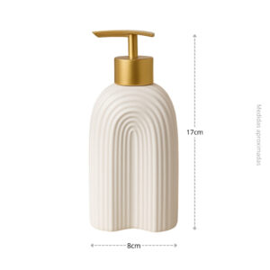Porta Sabonete Liquido Decorativo Porcelana Branco