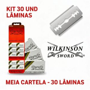 Kit com 30 unidades Lâmina De Barbear Gilete Wilkinson Original Cartelas Barbearia