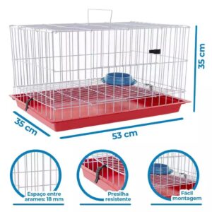 Gaiola Para Coelho Completa Com Acessórios Comedouro Bebedouro Roedores