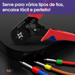 Alicate Crimpar Para cabo Terminais Ilhós 0,25 Até 10mm² Crimpador Catraca Ajustável de Segurança