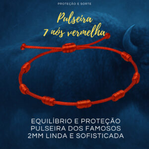 Pulseiras Vermelhas 7 Nós Proteção Contra Inveja Energia Fé Sorte Amor Paz Equilíbrio Espiritual femenina