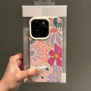 Elegante Colorido Floral Design Couro Caso De Telefone Para iPhone 16 17 15 14 13 12 11 Pro Max Plus 16E XS Capa