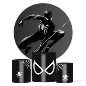 Capa Paineis de Festa Veste Fácil Redondo+ Cilindros Sublimados Tema Homem Aranha Herói ! ! !>