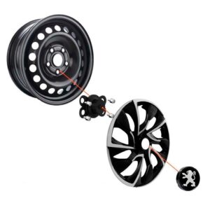 Calota Esportiva Nitro Aro 14 Black Silver Peugeot 206 207 208 307