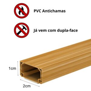 Canaleta p/ Fios e Cabos Sistema X Cor Madeira Cerejeira 1 Metro