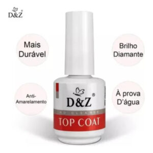 D&z Kit 2 Top Coat Selante Unha Gel Porcelana Color Branco