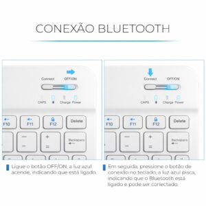 Conjunto Teclado + Mouse Sem Fio Bluetooth AN-030 – Branco