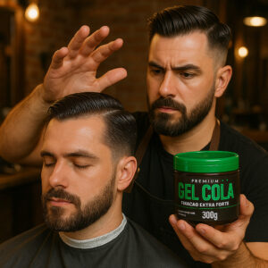 10 Gel Cola hidratante Masculino Monster Barber 300gr – Fixador para Cabelo