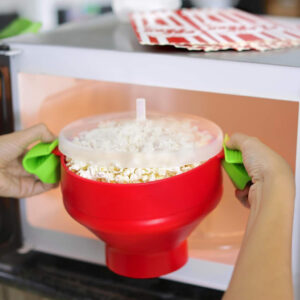 Pipoqueira Grande Para Micro-ondas Sem Óleo Balde Pipoca Silicone Redonda Com Tampa