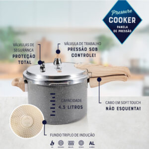Panela de Pressão 4,5L Dark Grey Oster