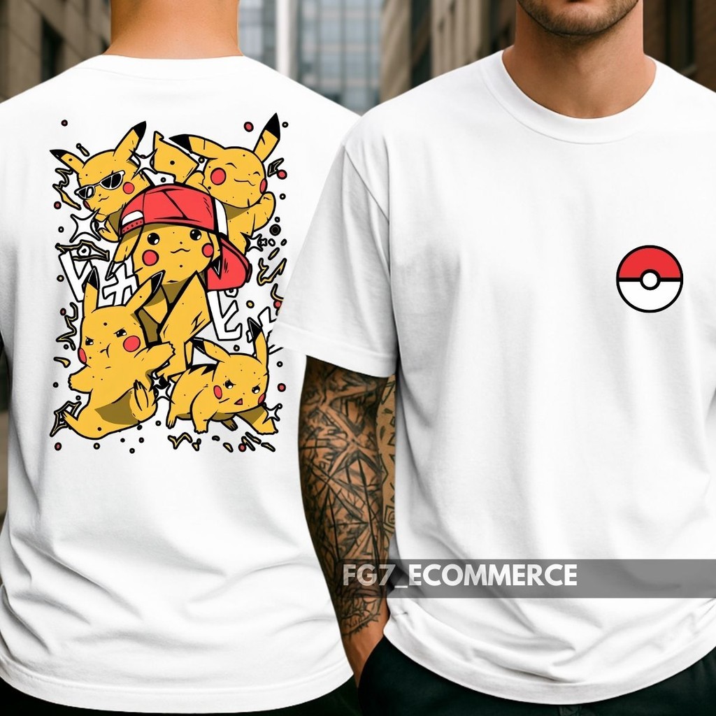 Camiseta Unissex Streetwear Pikachu Do Ash Pokémon Série Anime Pokedex