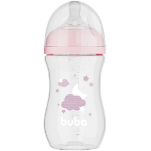 Mamadeira Buba 270ml +2 Meses Anticólica Ultra Soft Nuvem Rosa Menina Easy Flow Tamanho 2 Fluxo 2