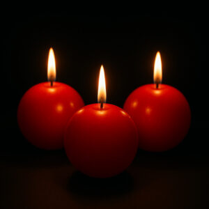 Vela Bola Vermelha Kit 3 Unidades Decorativa Romântica Dia dos Namorados