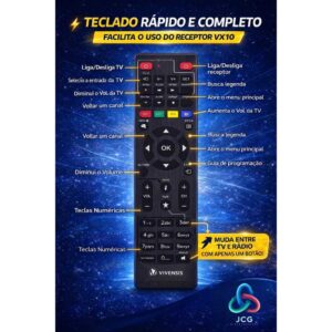 Kit Receptor De Tv Vivensis Vx10 Sat Hd + Lnbf Duplo
