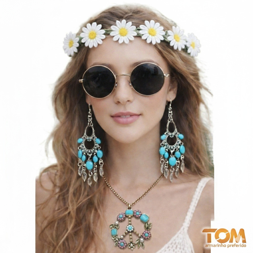 Kits Acessórios Fantasia Anos 70 80 Retro Headband - Luxo Festa Carnaval Cosplay