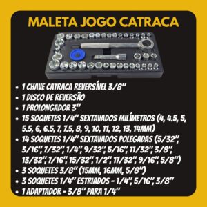 Kit Jogo Completo de Chave Catraca Soquete e Chaves Fixas