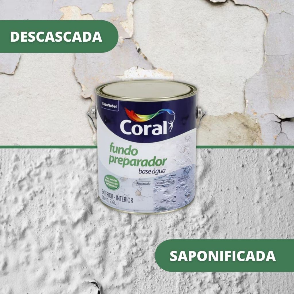 Fundo Preparador Parede Coral Base d'Água Pré Pintura 3,6 Litros