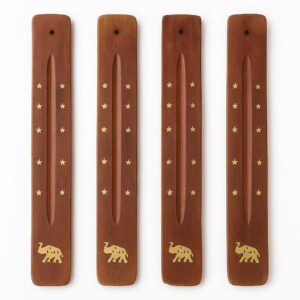 Kit 10, 25, 50 Incensário Porta Incenso Régua de Madeira Indiano Atacado