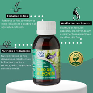 KIT ALECRIM NATUHAIR – Óleo 60ml + Tônico 115ml + Brinde Ampola de Alecrim 10 ml Tratamento Capilar