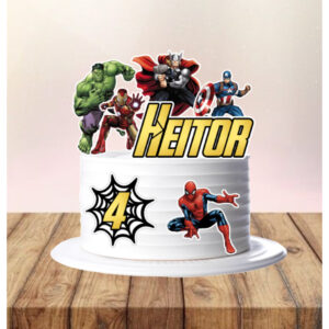 Topo / Topper de bolo Vingadores em camadas – 3D ou simples