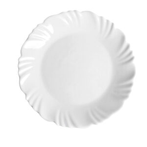 Kit Jogo 6 Prato de Sobremesa 06 peças Nadir Duralex em Vidro temperado Petala Branco Resistente