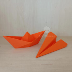 Kit Decorativo estilo Origami 2 Peças Barco e Avião