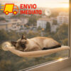 Cama de Janela para Gatos com Ventosas Suspensa Elevada Rede Reforçada Até 20kg