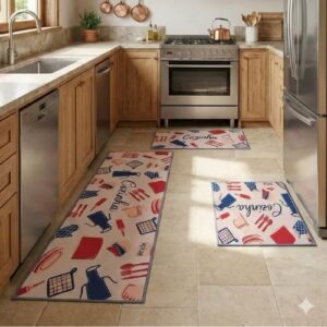 Jogo de tapete 3 peças antiderrapante – Kit tapetes cozinha