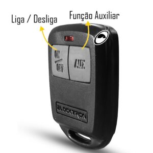 Controle 2 Botões Alarme Blocktron Antigo LED Vermelho