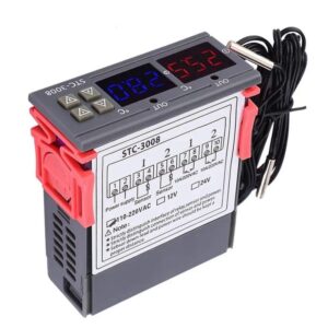 Controlador De Temperatura Digital Duplo STC-3008 , Termostato De Saída De Dois Relés , Aquecedor Com De Sonda 12V