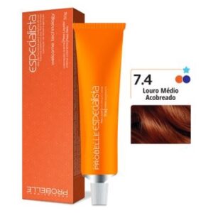 Coloração Especialista Probelle 7.4 Louro Médio Acobreado 50 G