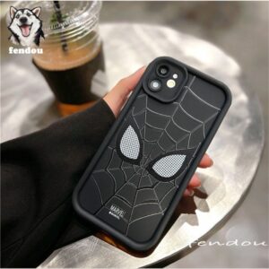 Moda dos desenhos animados Homem-Aranha casal telefone caso compatibleiphone 15 14 13 12 11Promax XR XS Max 8 7 11 14plusthick anti-queda macio shellltpumanga protetora FOBQ