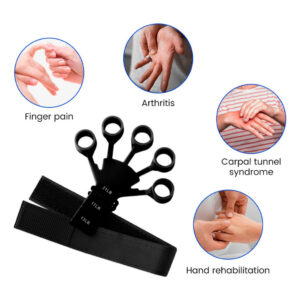 Kit Hand Grip + Flexor de Dedos Punho Ajustável Fisioterapia Exercício para Mãos