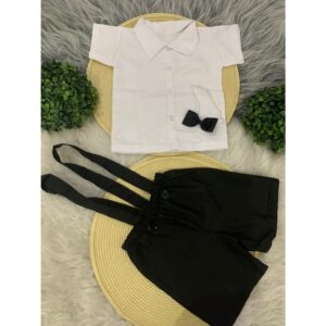 Conjunto Suspensório Infantil Preto Camisa Branca – Batizado, Casamento e Festas