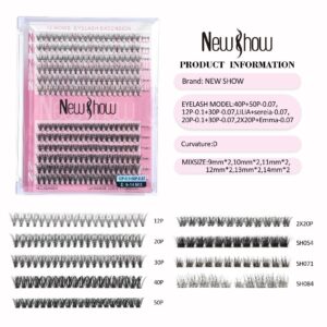 New Show Cílios Postiços Tufo Volume Tipo Combinado D Curl Mix 9-15mm-Extensão Profissional/PACOTE