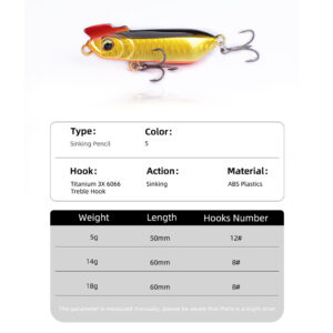OUTKIT Nova Isca De Pesca Lápis Afundando 5/14/18g Baixo Equipamento Iscas De Água Salgada Peixe Acessórios