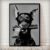 Quadro decorativo 1 peça 40×60 moderno preto branco doberman arma moda luxo cachorro para sala quarto