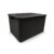 Kit 3 Caixas Organizadoras Cesto Multiuso Rattan 15 Litros Com Tampa Preto Empilhavel