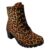Bota Feminina Coturno Salto Grosso Médio Tratorado Onça Animal Print Blogueira Fashion Yzzamelo Dia das Mães