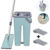 Flat Mop Com 2 Refis De Limpeza Com Balde 5 Litros Esfregão E Rodo Mágico 360° Lava Seca Tira Pó