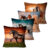 Kit 4 Capas de Almofadas Decorativas Marrom Cavalos